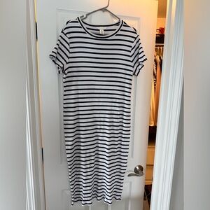 H&M MAMA - Striped Ribbed Maternity Dress - Size XL